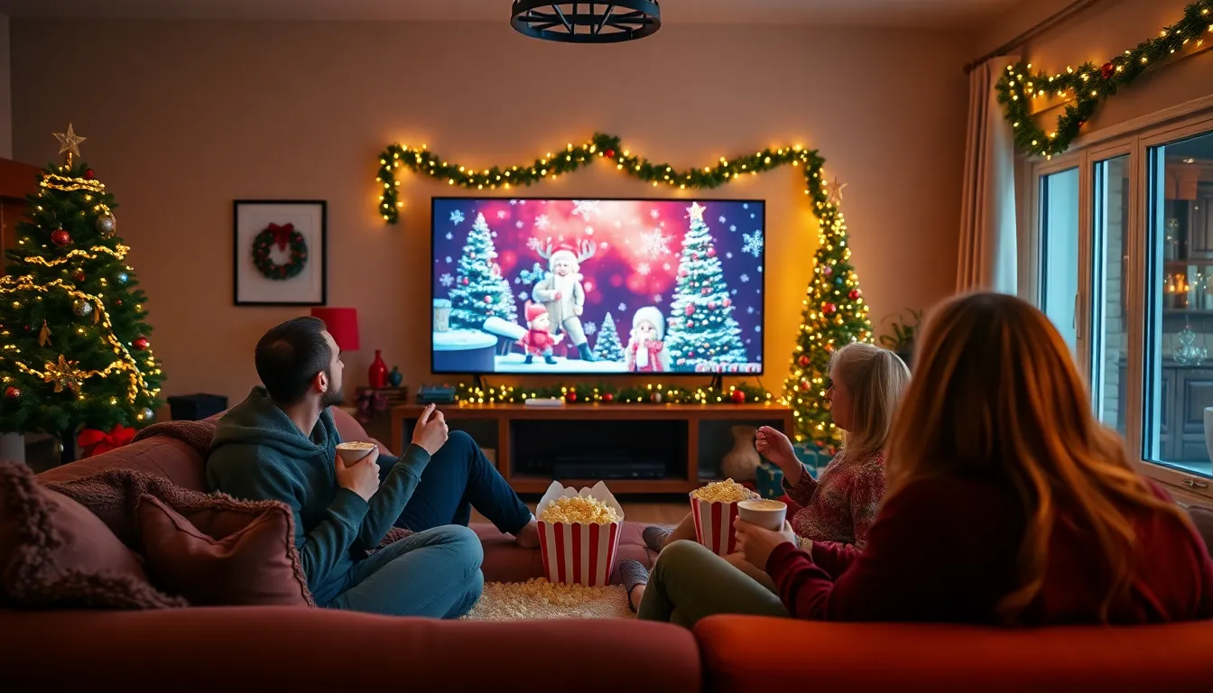A closeup of a smartphone screen displaying the hashtag #ChristmasBinge, symbolizing the growing trend of sharing holiday film experiences on social media among enthusiastic viewers