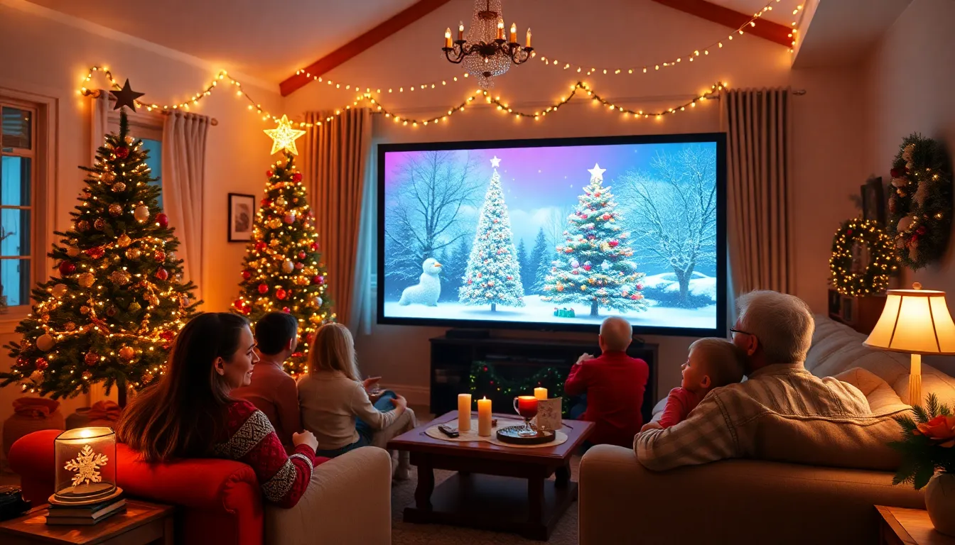 A film director on set, passionately discussing the script with the cast, showcasing the collaborative effort involved in creating a holiday movie