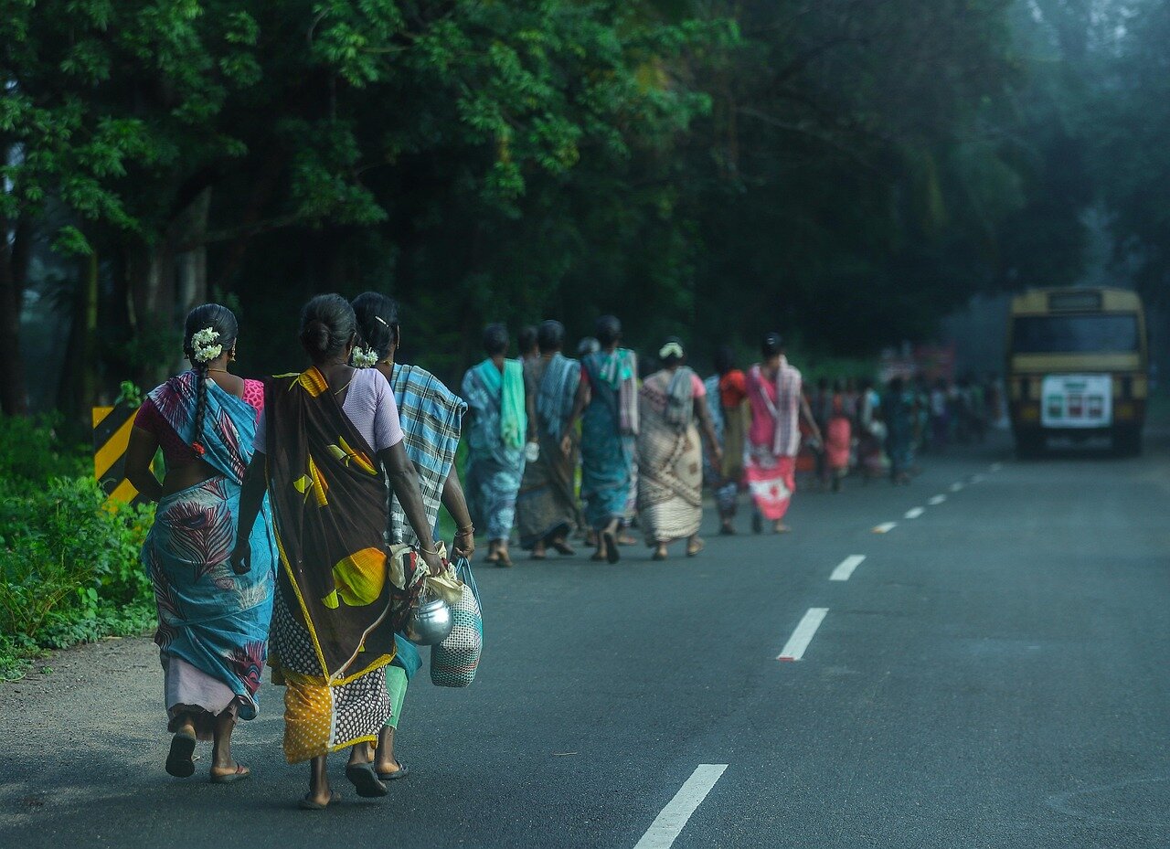 A group of women participating in a protest, united in their determination to challenge colonial rule and advocate for freedom