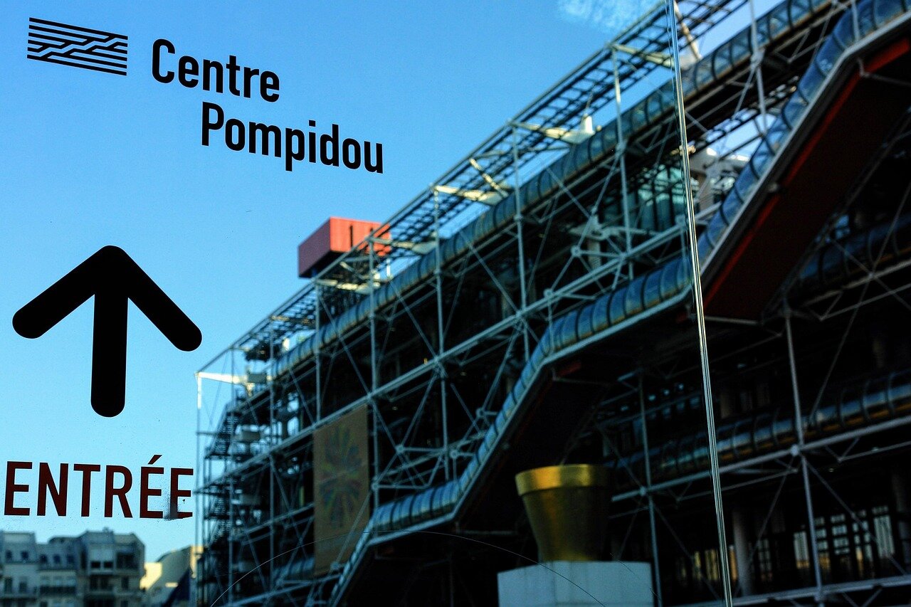 A view of the empty halls of the Pompidou Center, highlighting the absence of art that once filled the vibrant space
