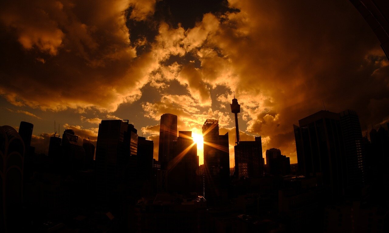 A massive fireball erupts from a waste facility in Sydney, engulfing the area in flames and smoke