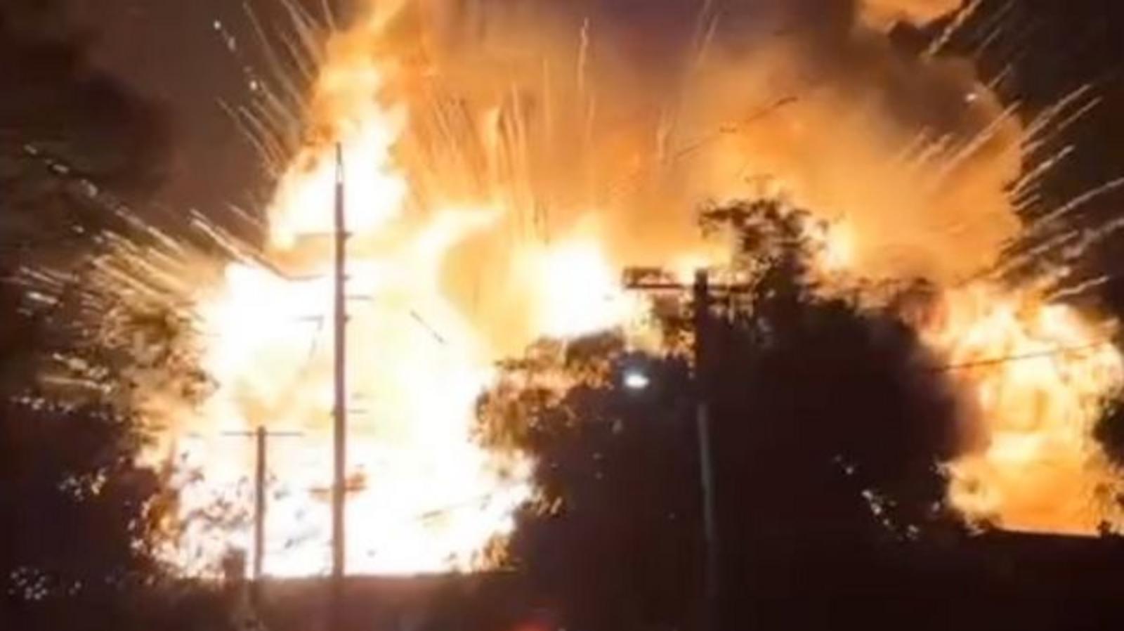Watch the moment a huge fireball destroys a Sydney waste facility