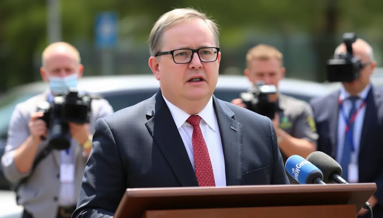 Prime Minister Anthony Albanese speaks at a press conference, addressing the media about the royal commission into the recent Bondi shooting incident that left a man dead.