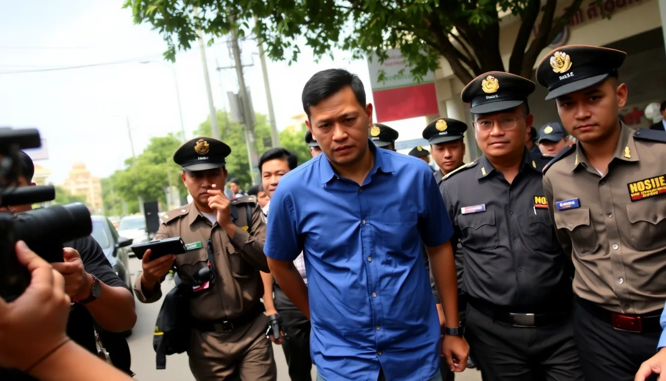 Cambodian authorities escort the alleged mastermind of a largescale scam operation as he is extradited to China, highlighting international cooperation in combating cybercrime.