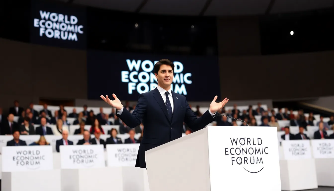 Canadian Prime Minister Justin Trudeau speaks passionately at the World Economic Forum in Davos, urging global leaders to address economic inequality and power dynamics.