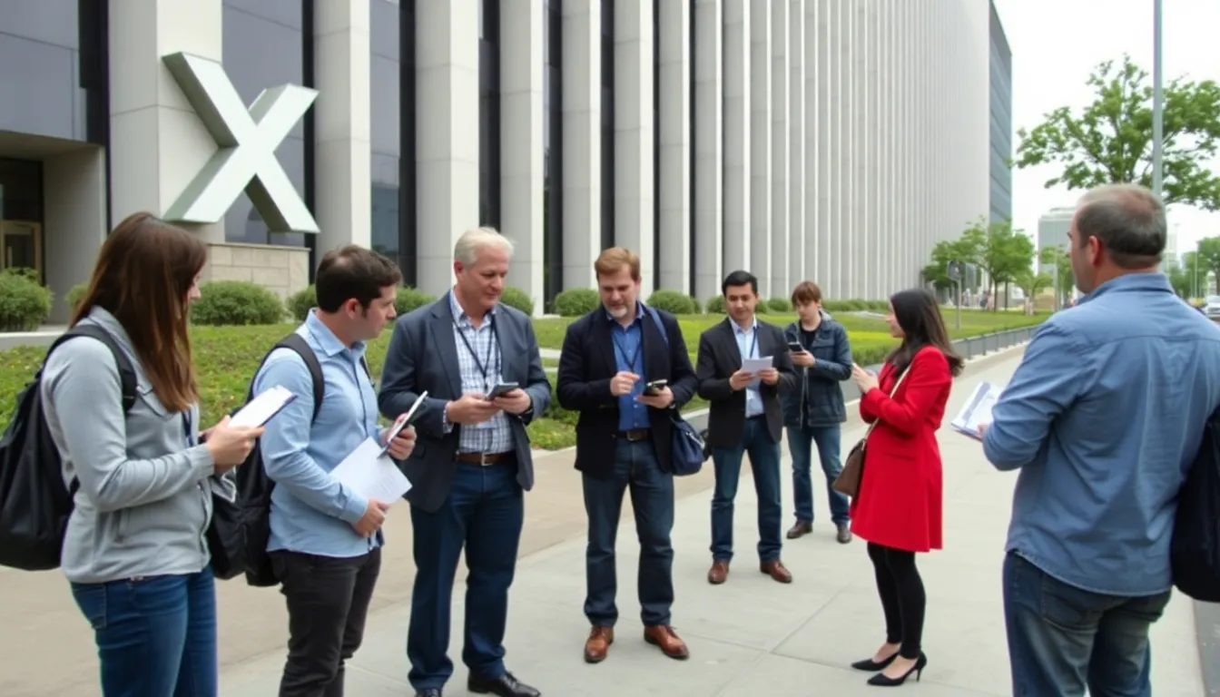 A scene highlighting the evolving landscape of digital content moderation, featuring various stakeholders engaged in dialogue about ethical considerations