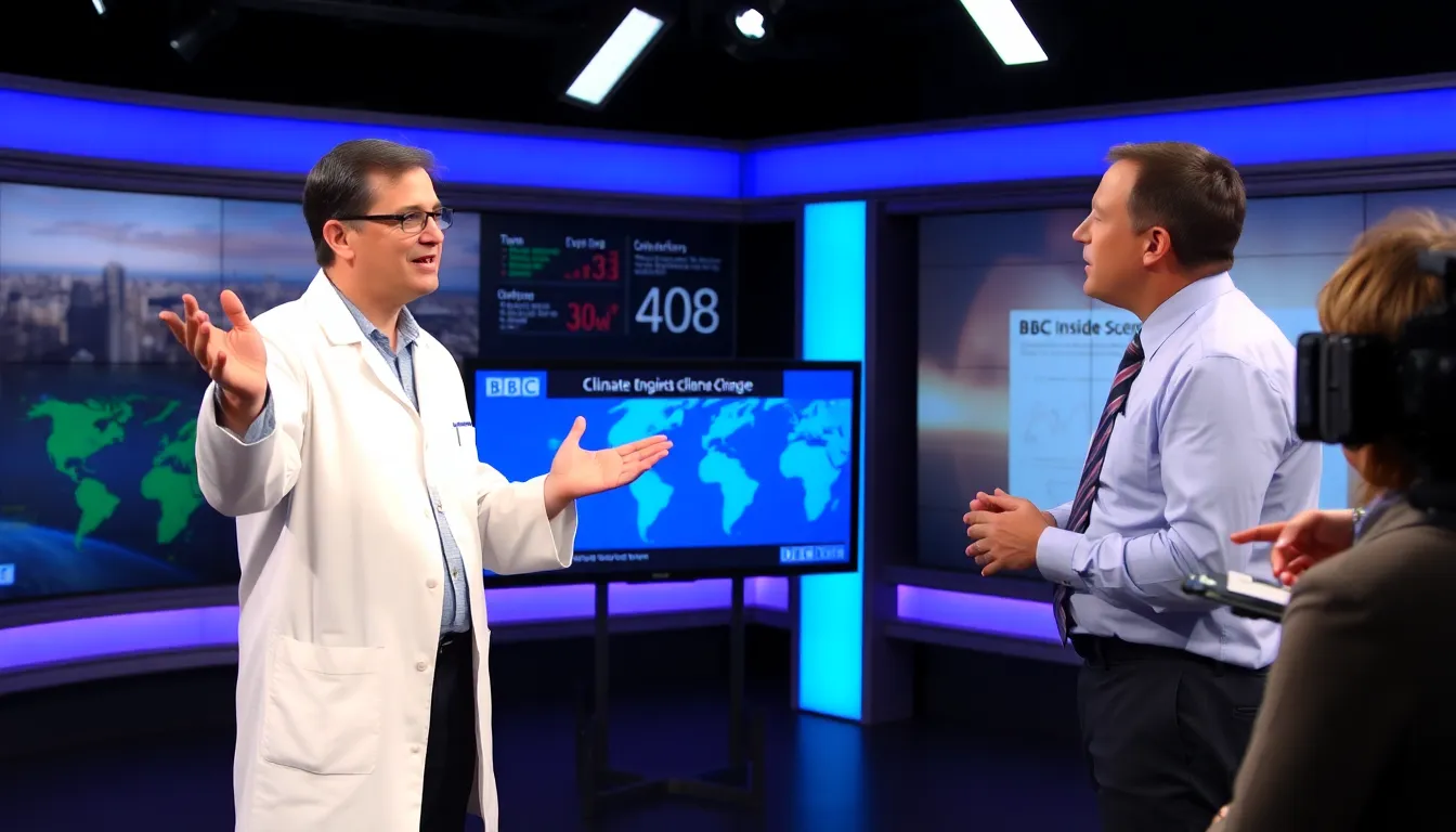 A visual representation of renewable energy sources showcased during a segment about ongoing research and advancements in sustainable technology
