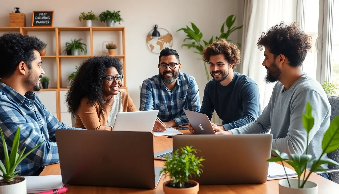 A group of diverse individuals engaging with smart devices, illustrating how smartphones have become essential tools for communication and daily task management in the 21st century