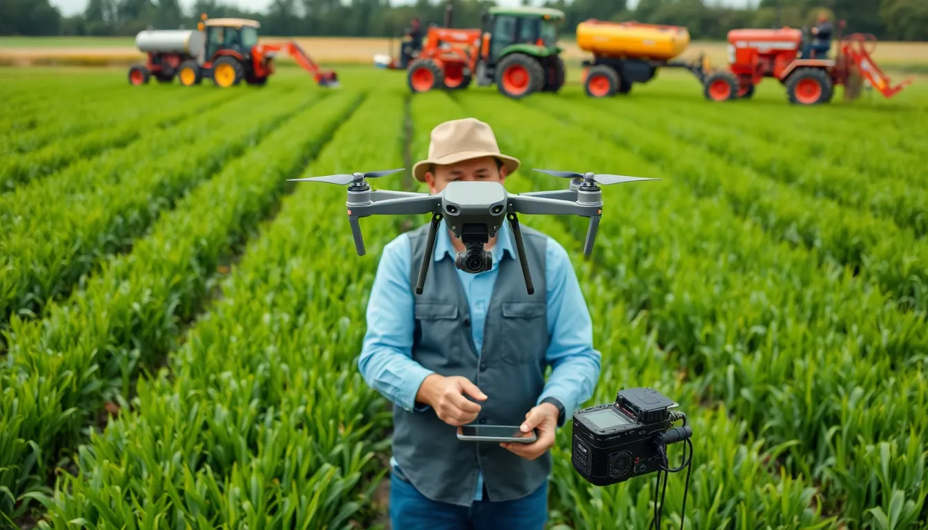 A closeup of highyielding crop varieties being cultivated in a field, representing the innovations that have transformed agricultural practices over the decades