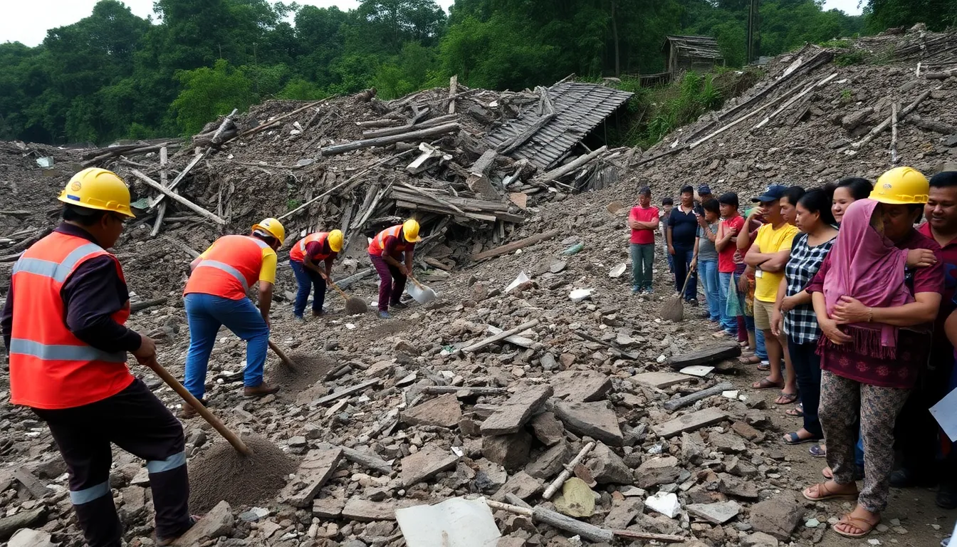 Local government officials discussing safety regulations and the need for improved infrastructure in response to the recent landfill tragedy