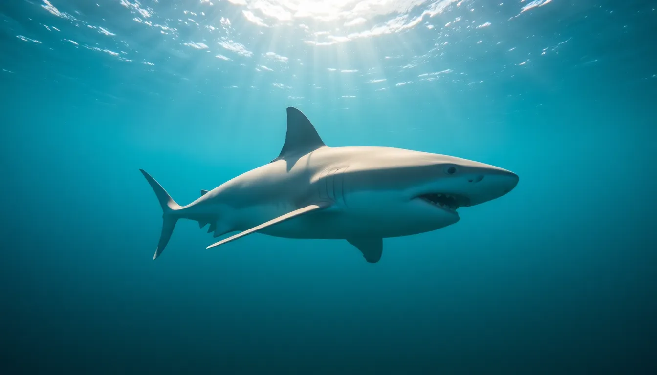 A vibrant underwater scene featuring diverse marine life, illustrating the rich biodiversity of the Mediterranean that is at risk due to the decline of apex predators like the great white shark
