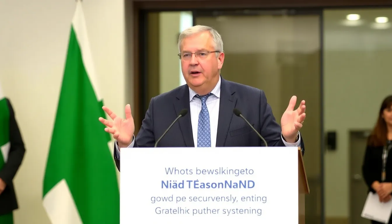 Greenland's Prime Minister Múte Bourup Egede speaks at a press conference, emphasizing the importance of NATO for the territory's security amidst rising tensions following remarks from former President Trump.
