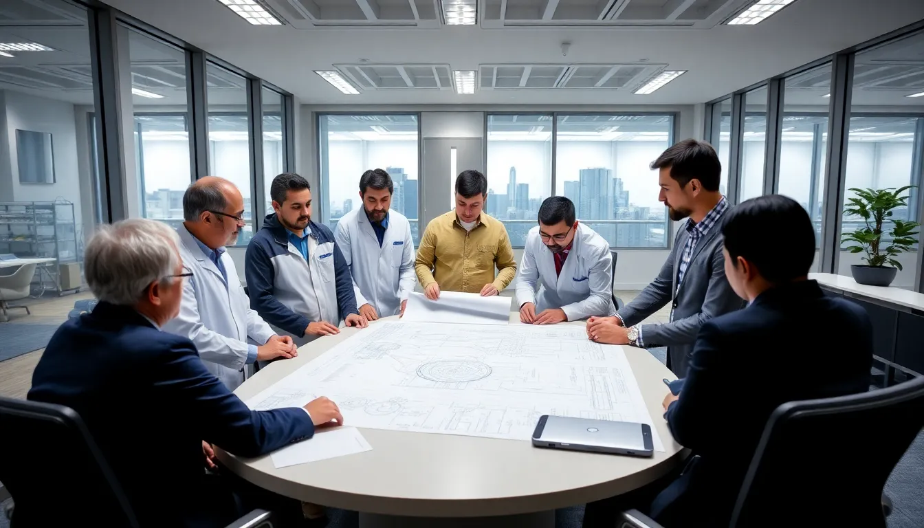 A group of scientists and engineers discusses plans for a new rare earth processing facility in India, highlighting the country's efforts to build a domestic supply chain for critical materials.