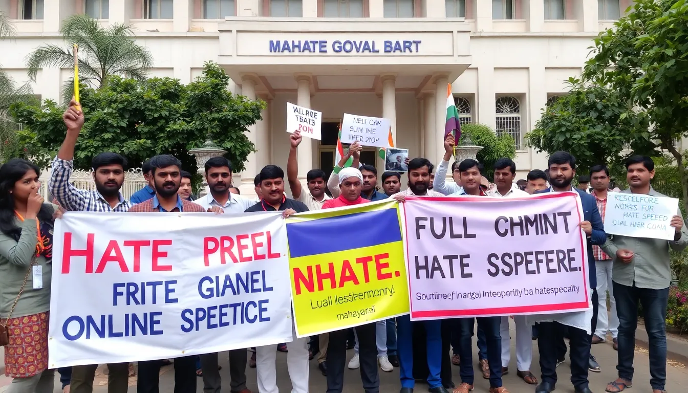 A meeting between government officials and civil society leaders, symbolizing collaboration to address the challenges posed by hate speech in a diverse society