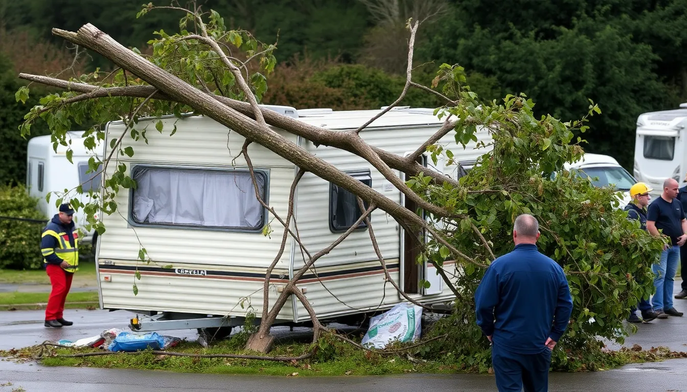 Local residents gather to assess the damage in their community, reflecting the emotional impact of the loss and the need for improved safety measures