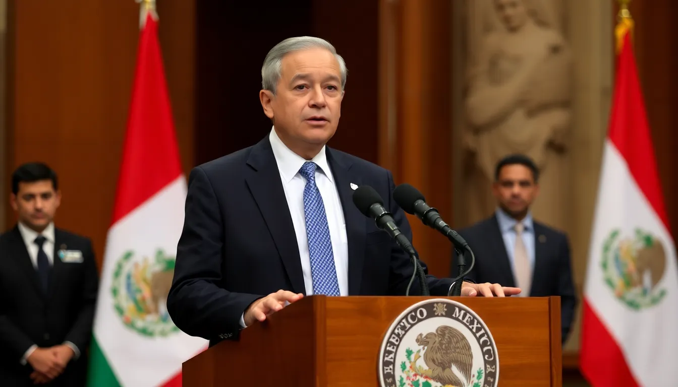 Mexican President Andrés Manuel López Obrador speaks at a press conference, advocating for more BTS concerts in Mexico to boost the local economy through increased tourism.
