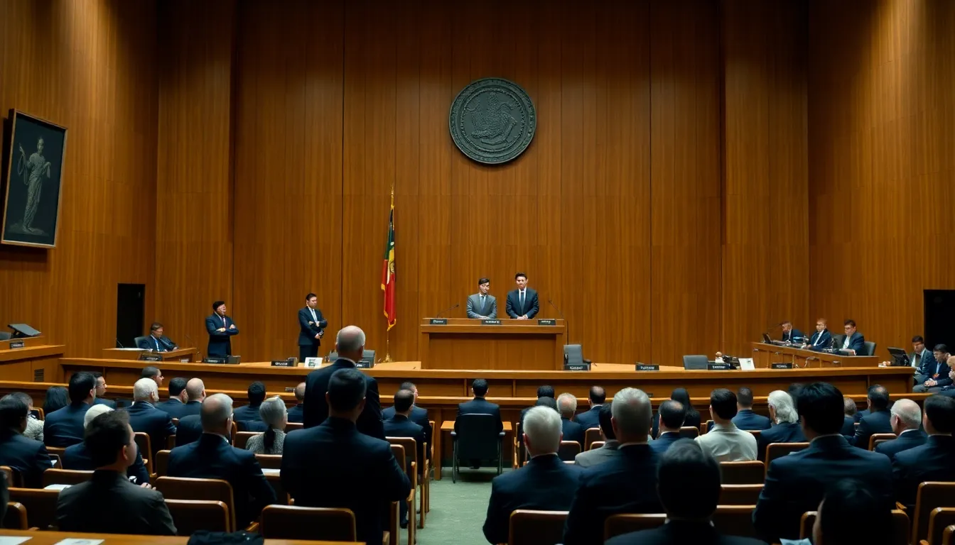 Myanmar's legal representatives present their defense at the International Court of Justice, addressing allegations of genocide against the Rohingya minority amid a tense courtroom atmosphere.