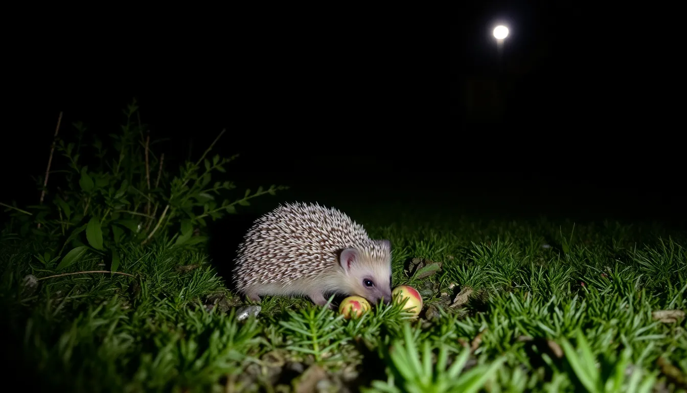 A hedgehog exploring a wildlife corridor designed for safe passage, emphasizing conservation efforts aimed at protecting these creatures