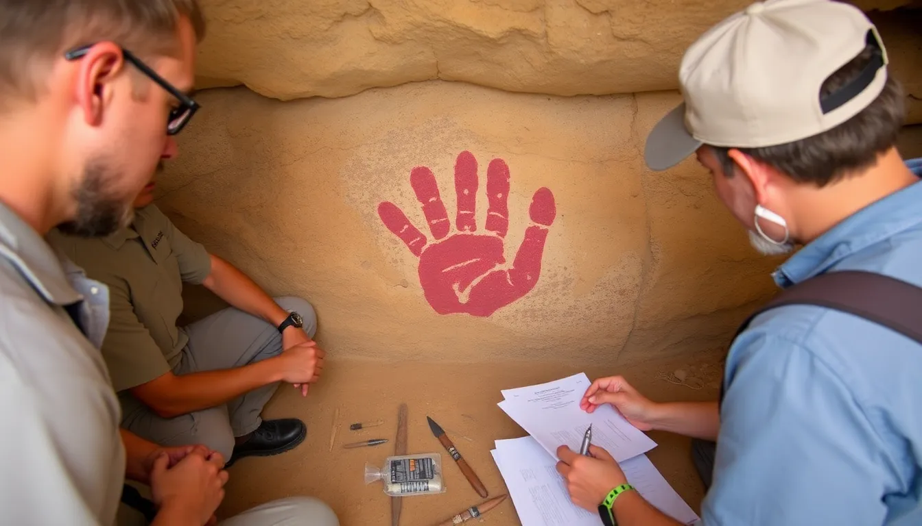 The red claw hand cave painting, believed to be the oldest known example of human artistic representation, showcasing early creativity