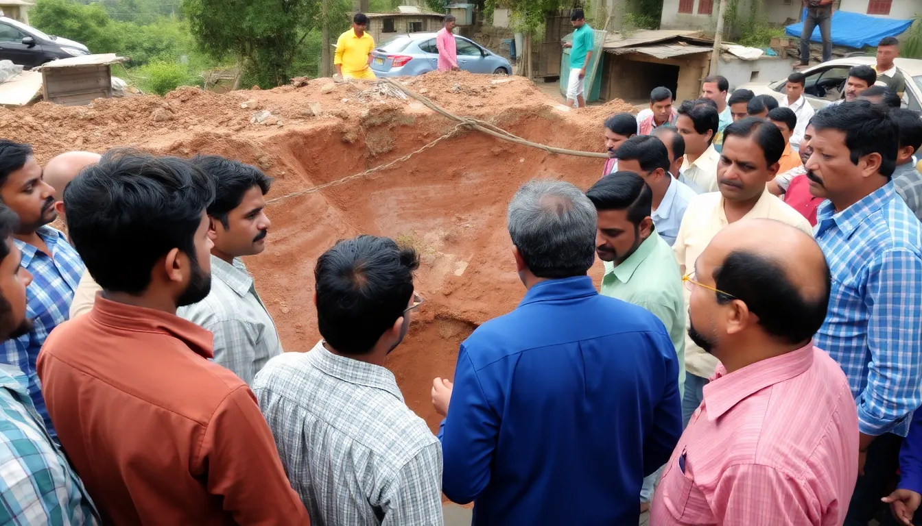 Local residents gathering in protest, demanding accountability and improved safety measures following the tragic drowning incident