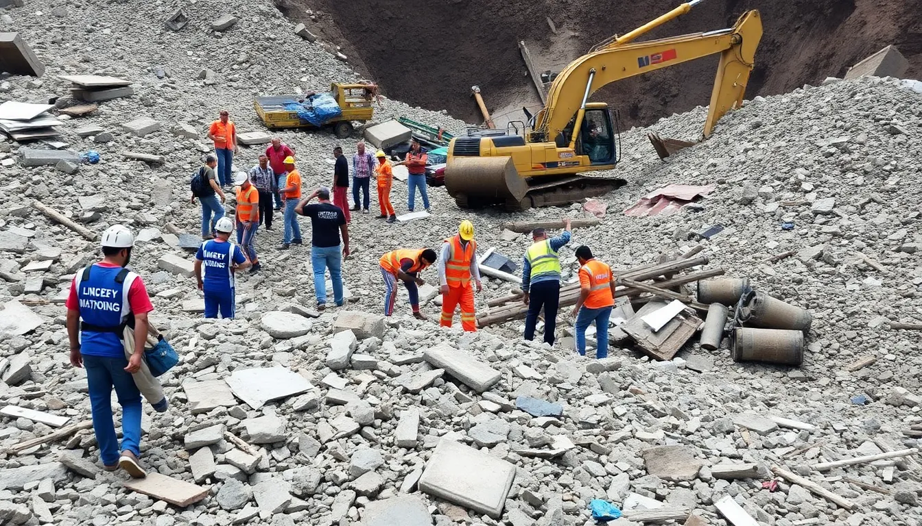 The aftermath of the collapse reveals the precarious living conditions surrounding the landfill, emphasizing the urgent need for improved waste management practices