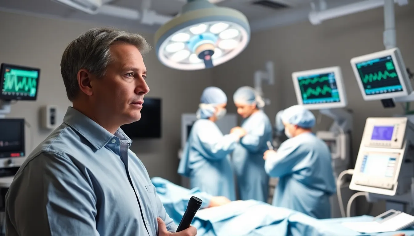 A reporter observes a surgical team in the operating room as they successfully revive a patient's heart, showcasing the intense focus and advanced techniques used in the lifesaving procedure.
