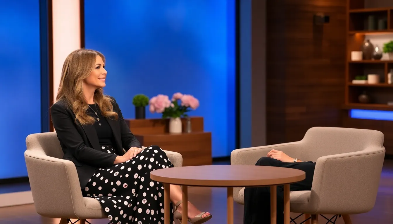 Sarah Jessica Parker speaks during an interview, reflecting on her iconic roles and the legacy of Diane Keaton while seated in a stylish, modern studio.