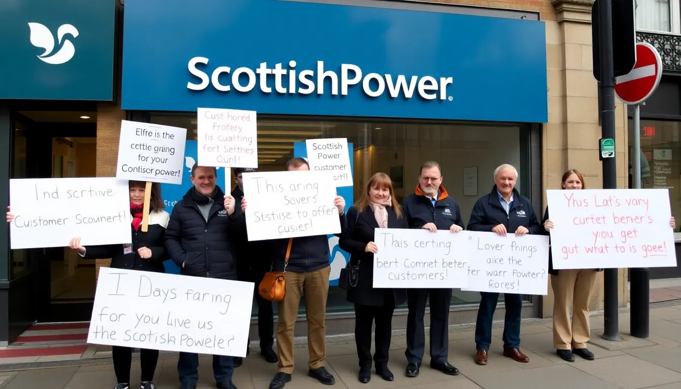 A ScottishPower office with employees engaged in training sessions aimed at improving customer service skills