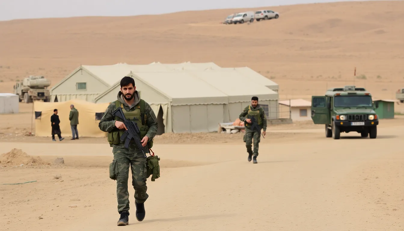 Kurdishled forces are seen leaving the camp for families of Islamic State fighters in northeastern Syria as a new ceasefire is announced amidst ongoing regional tensions.