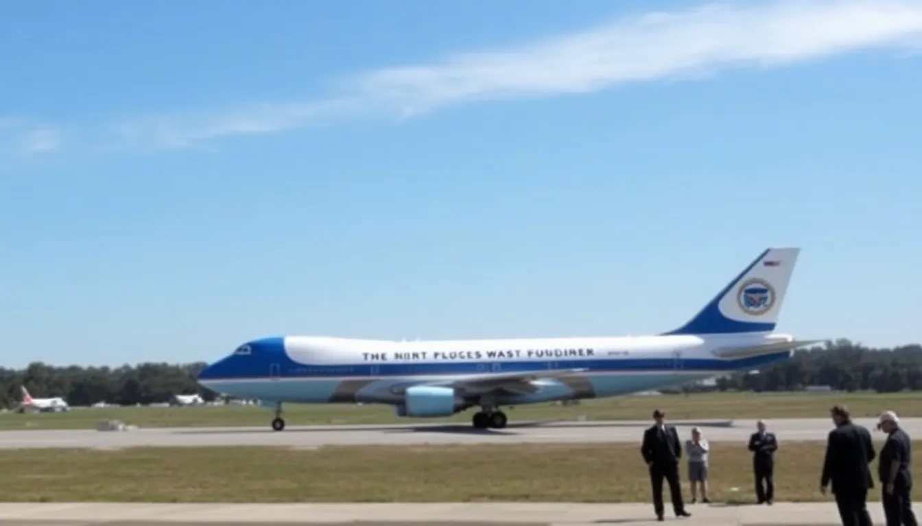 Crew members are engaged in a quick response to ensure operational readiness amid the incident involving the presidential aircraft