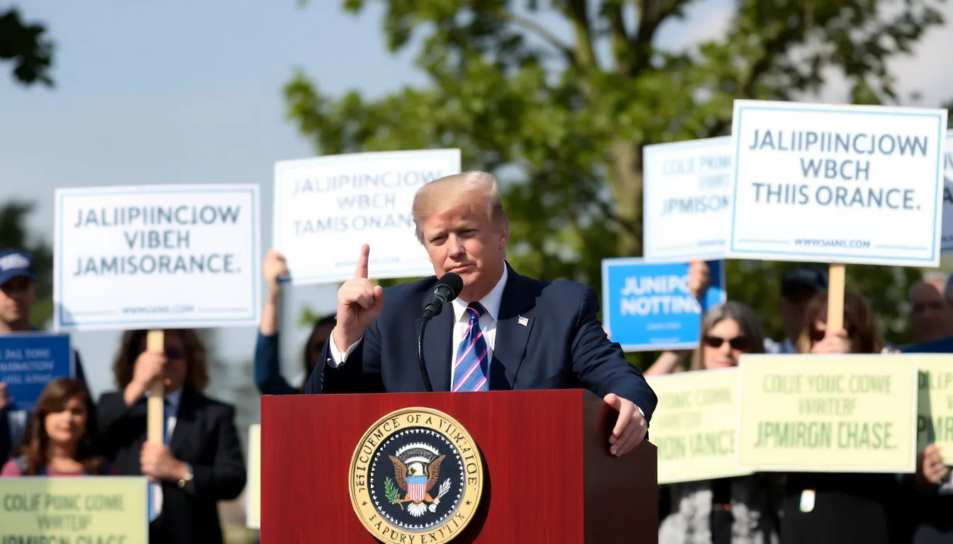 An image capturing a rally of Trump supporters, emphasizing the political narrative surrounding the lawsuit and its impact on his base