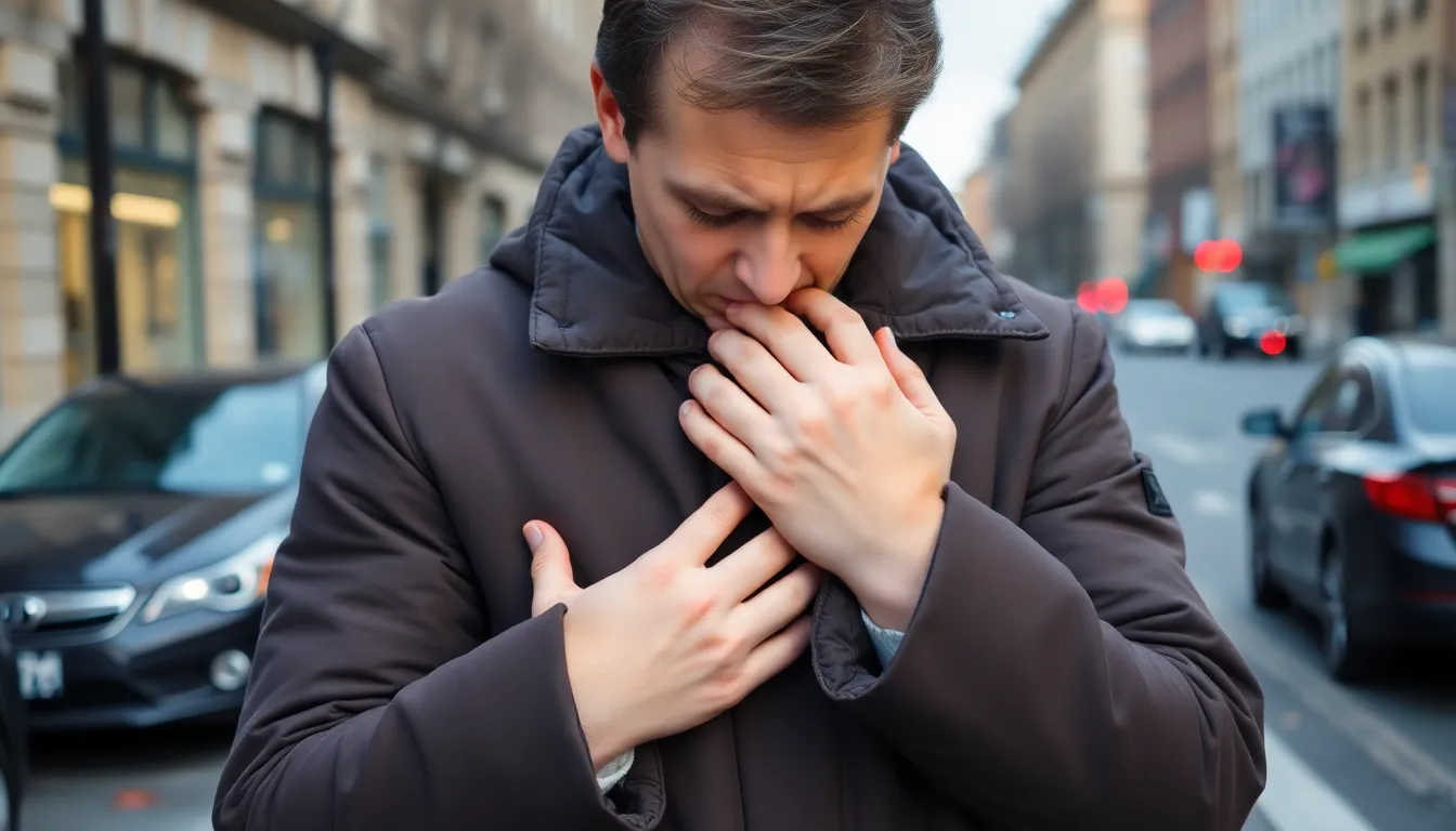 A healthcare professional consulting with a patient about managing symptoms of cold urticaria in a clinical setting