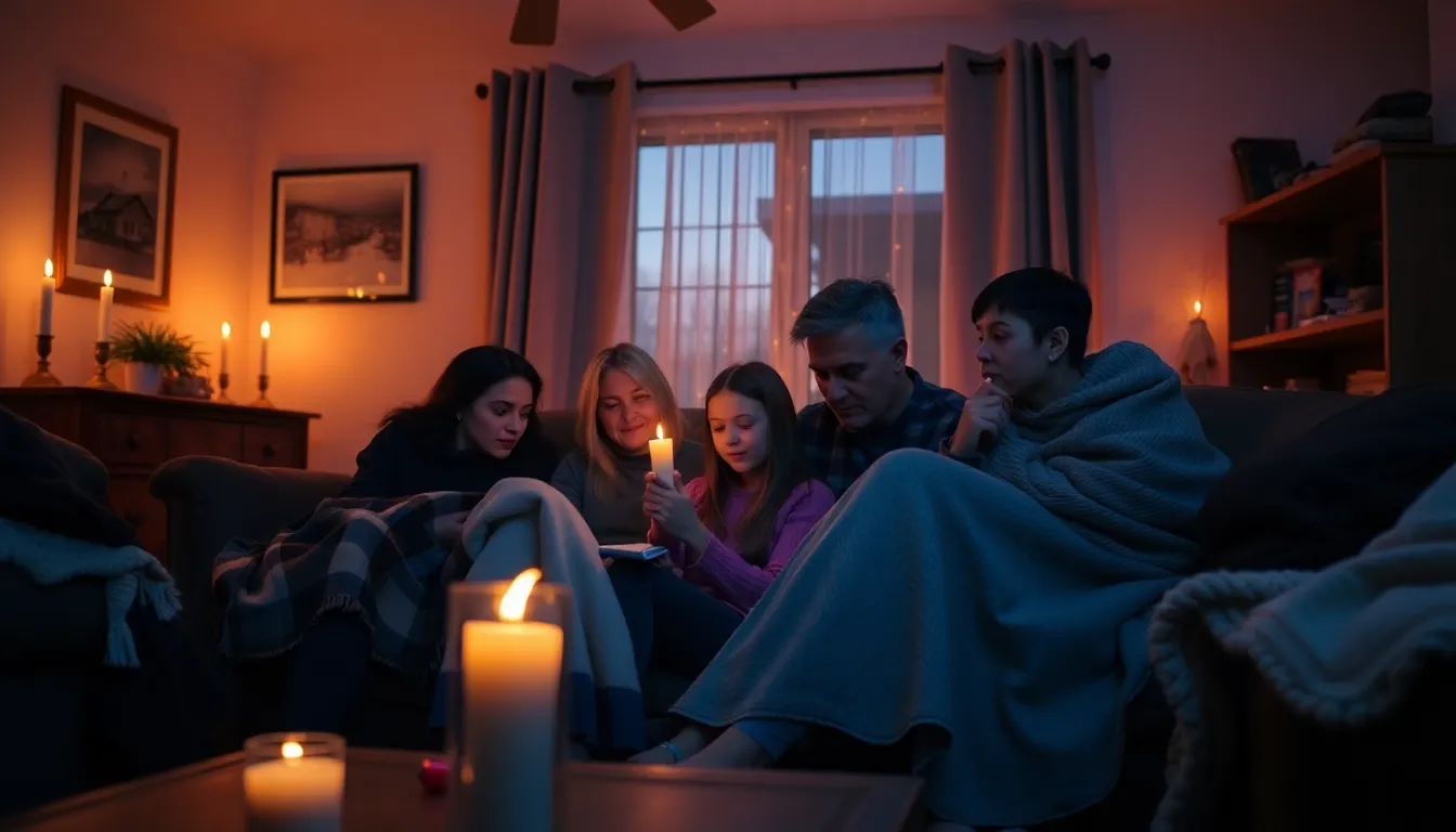 A concerned parent reviewing an overwhelming utility bill while their children look on, illustrating the financial stress caused by soaring energy prices