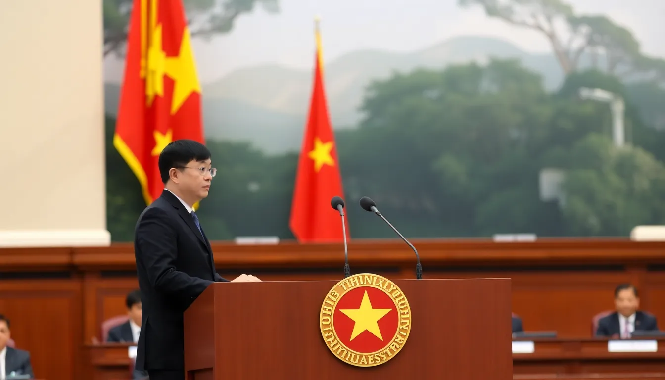 Pham Minh Chinh delivers a speech to the National Assembly, outlining his ambitious agenda for economic reform and anticorruption measures following his appointment as Prime Minister of Vietnam.
