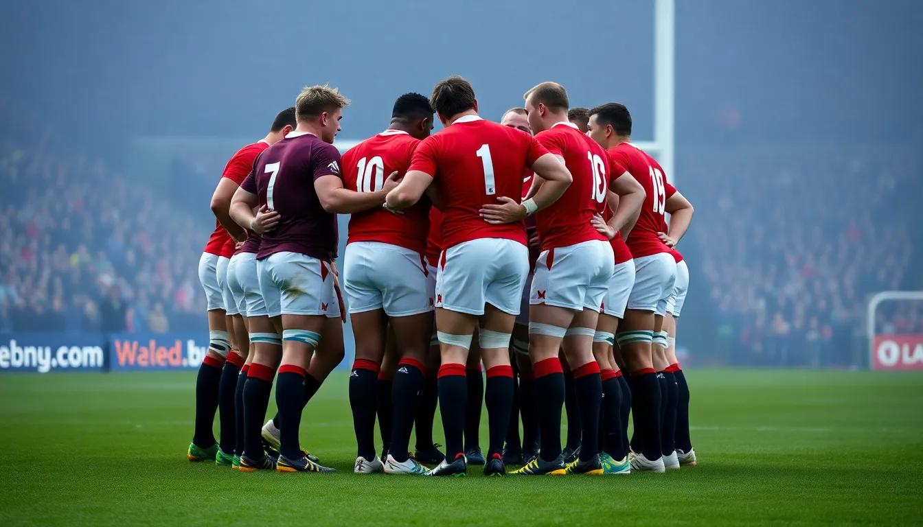 Fans passionately supporting their Welsh team, creating an electrifying atmosphere that enhances the home advantage during critical games