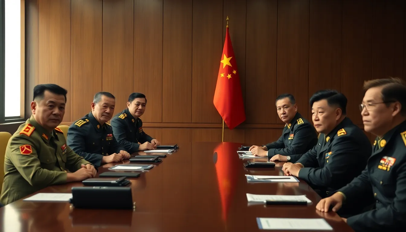 An image depicting Xi Jinping during a military ceremony, symbolizing his leadership and the emphasis on loyalty within the armed forces