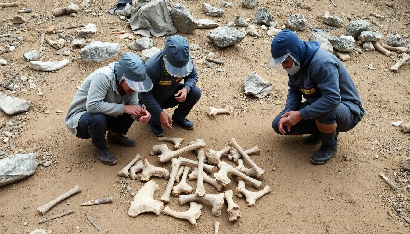 Researchers examine ancient bones believed to belong to war elephants at an archaeological site in the Alps, potentially confirming the legendary crossing during the Second Punic War.