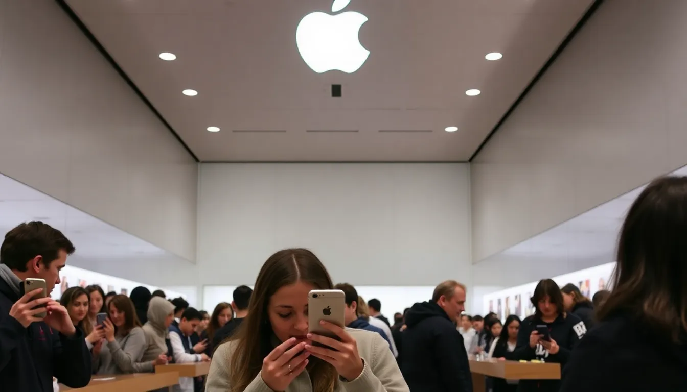 A diverse group of app developers collaborating in a modern workspace, symbolizing the thriving ecosystem fostered by Apple's App Store and its impact on the tech industry