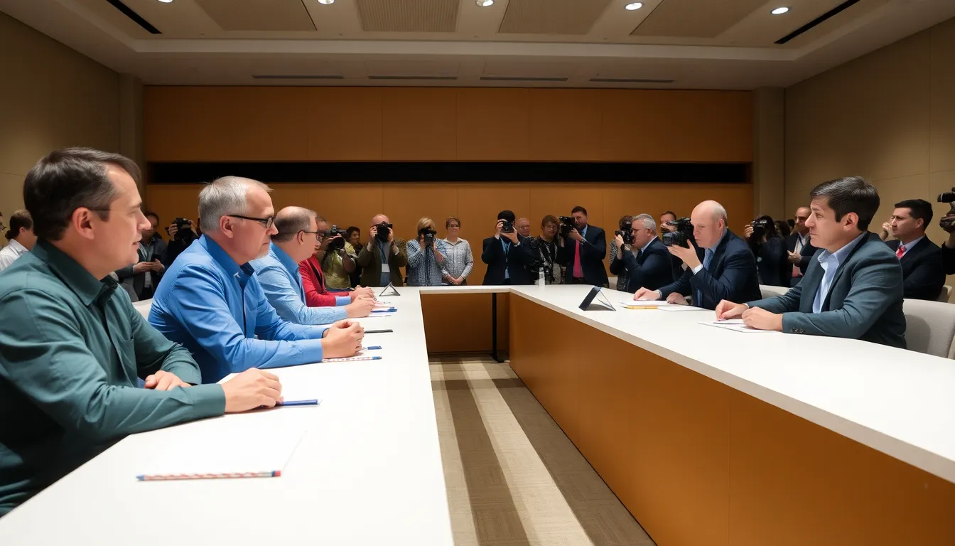 A developer expressing concerns about high commission rates during a tech conference
