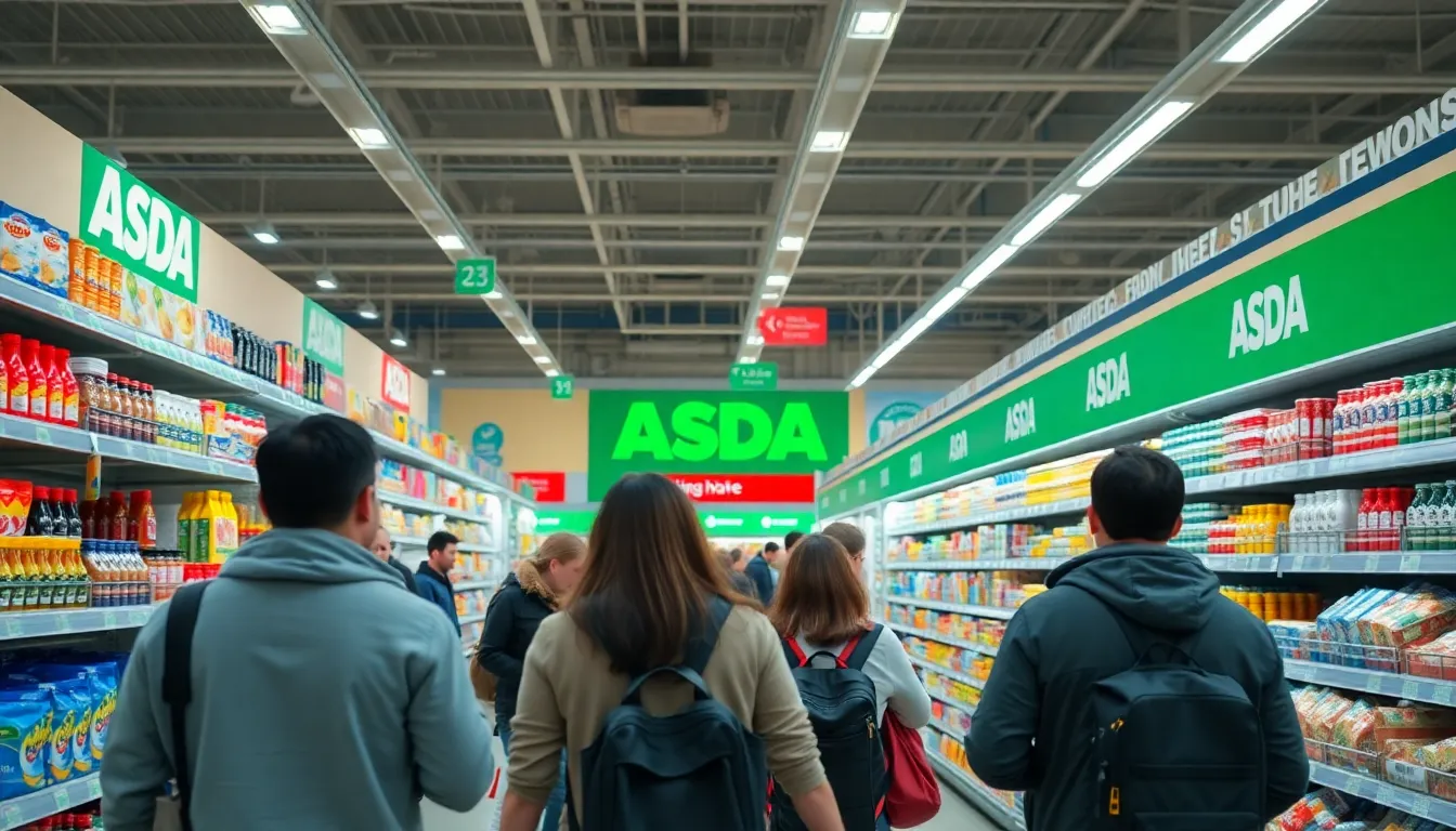 Customers navigating an online grocery shopping platform demonstrate the shift in consumer behavior that Asda must adapt to in order to remain relevant