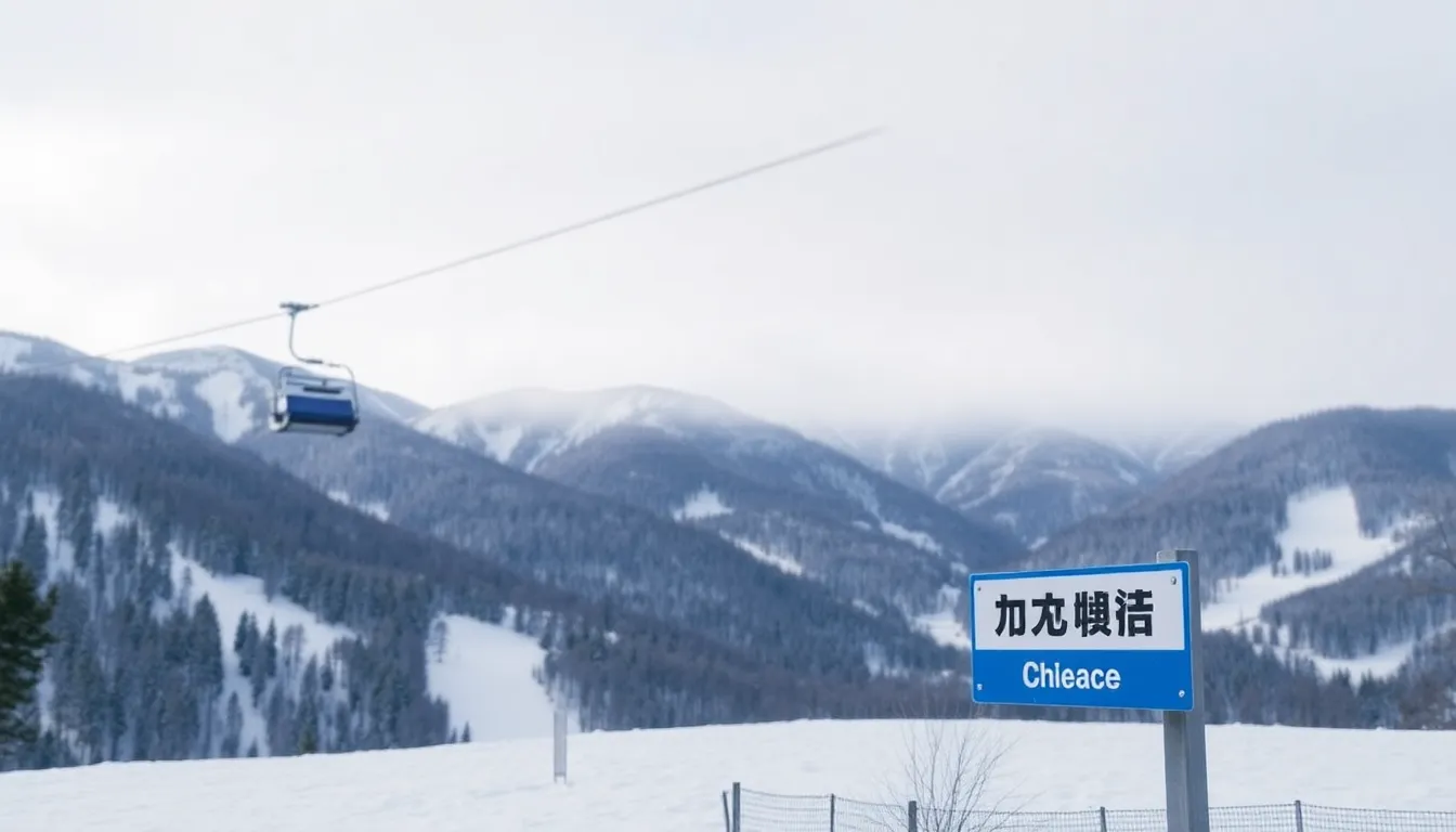 A quiet ski lift at a resort in Japan, symbolizing the inherent risks associated with winter sports and the need for enhanced safety measures