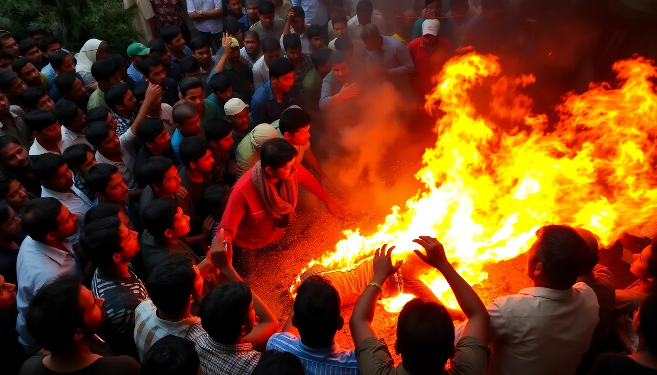 Eyewitnesses capture the moment when the police struggle to regain control amidst the rising anger of the crowd