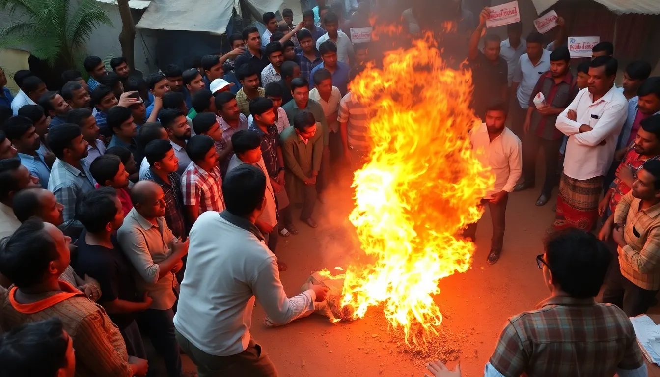 A local community meeting takes place, reflecting the fear and concern among residents about safety and the prevalence of mob violence