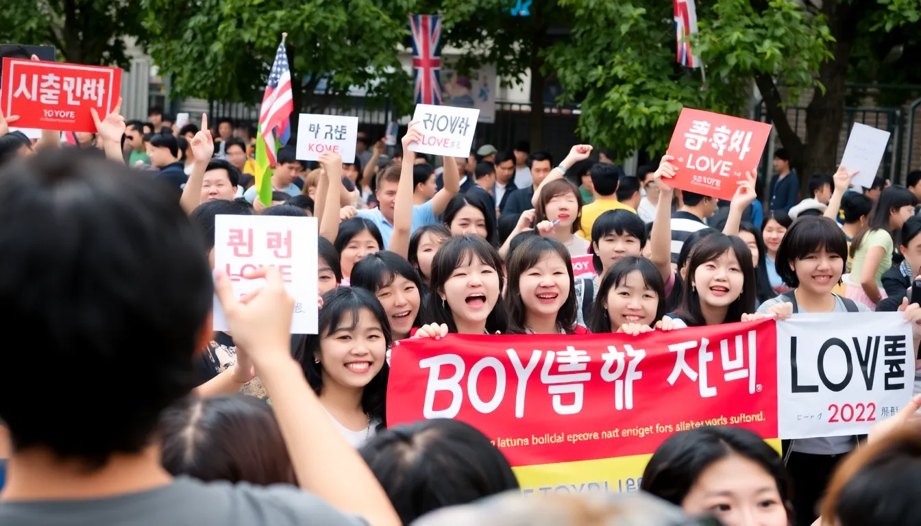 Actors Park Bogum and Ohm Pawat interact during a promotional event, highlighting the friendly yet competitive nature of their rivalry in the Boys' Love genre