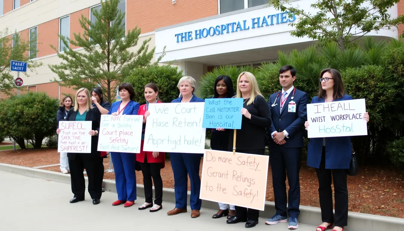 Hospital administration strategizing on how to address staff concerns while complying with legal decisions