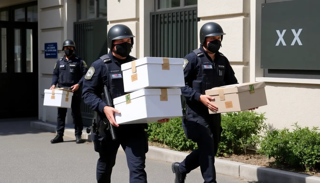 A visible presence of the Paris cybercrime unit outside the X headquarters, symbolizing the ongoing scrutiny of tech companies regarding their data management practices
