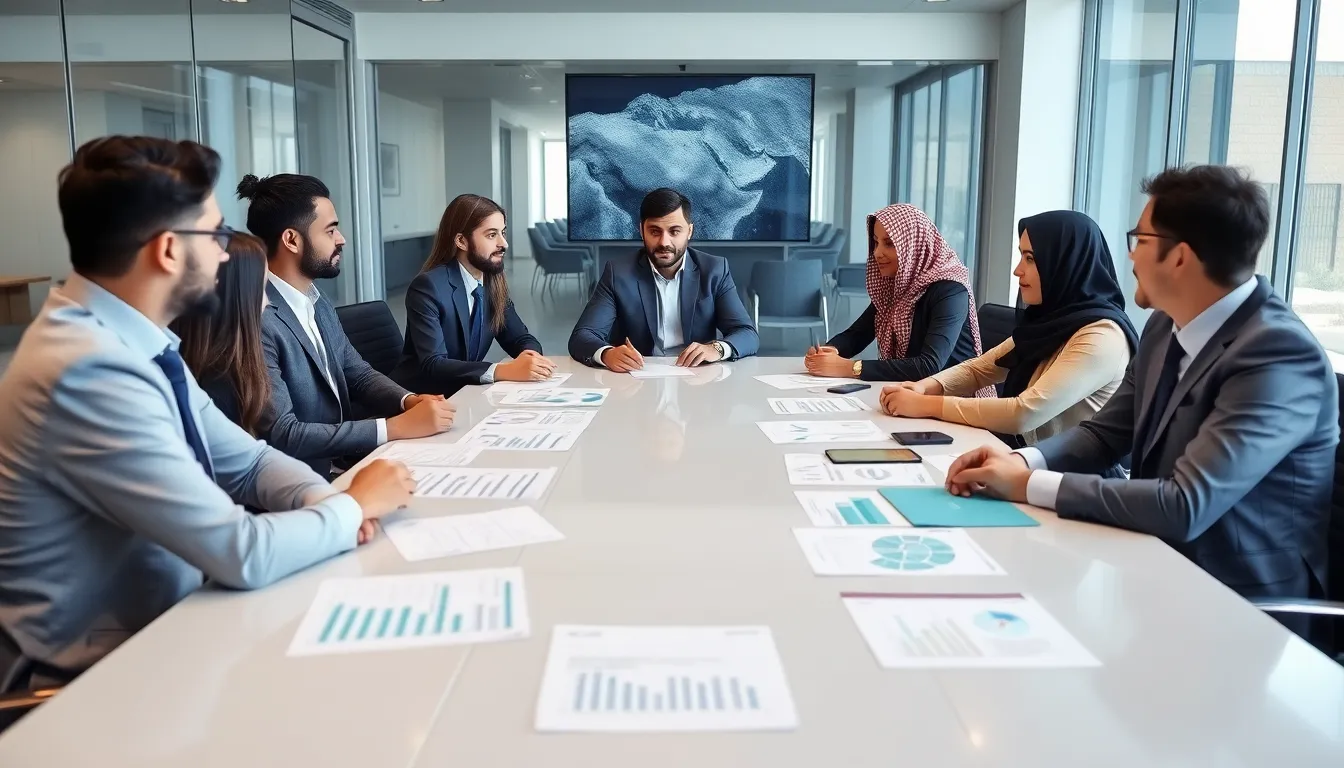 A group of women participating in a business meeting, symbolizing the increasing role of women in Saudi Arabia's workforce amid ongoing social reforms