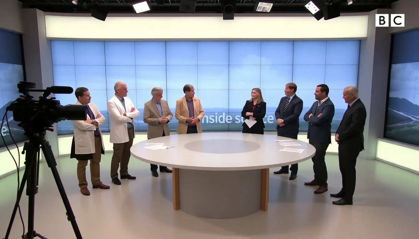 A classroom scene where students actively participate in discussions about climate change and health innovations inspired by BBC Inside Science