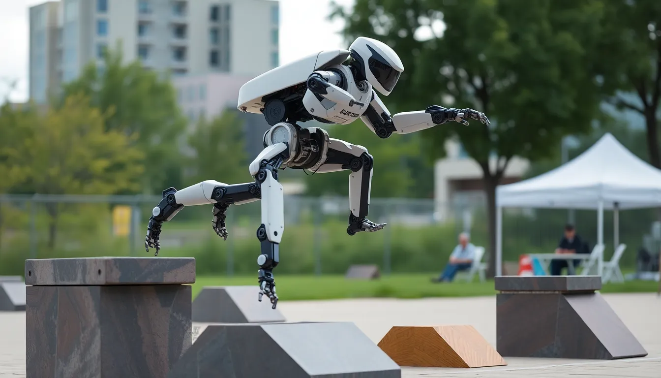 Researchers collaborating on biomechanics studies to understand how graceful movements can be simulated in robotic designs