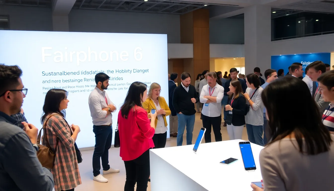 The Fairphone 6 is displayed alongside other midtier Android smartphones, illustrating its competitive pricing strategy aimed at making sustainable technology accessible to more consumers